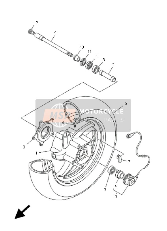 Yamaha YP400 MAJESTY 2007 Front Wheel for a 2007 Yamaha YP400 MAJESTY